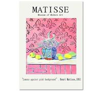 KSHAO ATHQW Famous Henri Matisse Posters Still Life Vase Wall Art Henri Matisse Prints Bohemian Style Canvas Painting Living Room Decor Picture 15x20cm NO Frame