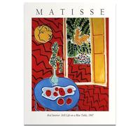KSHAO ATHQW Henri Matisse Poster 《Red Interior Still Life On A Blue Table》 Wall Art Matisse Canvas Painting Retro Prints For Home Decor Picture 30x50cmx1 No Frame