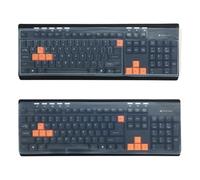 Ksheria 2 Pcs Universal Computer Keyboard Cover, Clear Silicone Keyboard Cover, Reusable Waterproof Keyboard Dust Cover, Raised&Flat Keyboard Covers Skin for Standard Size Desktop PC (44.5 * 14cm)