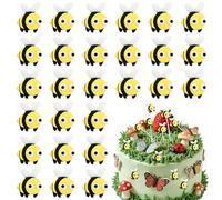 Ksheria 36Pcs Bumble Bee Cupcake Toppers, Oh Baby Cake Topper, Bee Party Favors and Decorations for Bee Theme Baby Shower, Birthday Party Supplies, Non-Edible Bee Cake Decorations