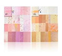 Ksheria 52 Sheets Textured Scrapbook Paper and Mesh Fabric Assorted Set, 2 Themes Mixed Special Paper for Scrapbook Supplies Planner Bullet Junk Journal Collage Card Embellishments 5.5x4 Inch (#3+#4)