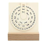 Ksheria Wooden Calendar Decorative Desk Carousel Party Material Minimalist Permanent Permanent Home, Office and Other Small Decorative Rotating Perpetual Calendar.