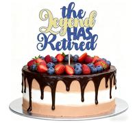 KSHGTB 1 Pack The Legend Has Retired Cake Topper Glitter Going Away Cupcake Pick for Happy Farewell Retirement Theme Birthday Party Cake Decorations Supplies