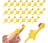 KSHGTB Shooting Chicken Finger Sling Toy - 30pcs Adhesive Wall Interactive Game for everyone with Stress Relief Design, Yellow Plastic Fun Toys for Indoor Play and Skill Development