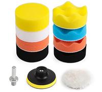Kshineni 3 Inch Drill Polishing Pads 11 Pcs Car Polishers and Buffers Buffing Kits Sponge Drill Attactment for Auto Polisher, Sanding, Waxing