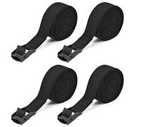 Kshineni 4 Pcs Ratchet Tie Down Straps, 2.5m x 25mm Heavy Duty Lashing Strap Adjustable Black Roof Rack Straps Tensioning Belts with Buckle for Trucks, Motorcycle, Cargo, Trailer, Luggage