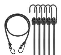 Kshineni 45cm Bungee Cords with Hooks, 6 Pcs Heavy Duty Outdoor Elastic Bungee Straps, 18 inch Multi-Purpose Rope for Luggage, Camping, Tarps, Bike Rack, Kayaking（Black）