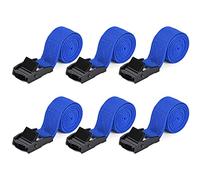 Kshineni 6 Pcs Ratchet Tie Down Straps, 1m x 25mm Heavy Duty Lashing Strap Roof Rack Straps Tensioning Belts with Buckle for Trucks, Cargo, Motorcycle, Trailer, Luggage (Blue)