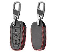 KSHSAA Leather Car Key Case Cover Auto Remote Control Shell Keychain 3 Buttons Fit For Peugeot 3008 208 308 508 408 2008 307 4008 Fit For Citroen C2 C3 C4 C5