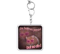 KSHSAA Sad Hamster Keychain and Accessory - Cute Animal Meme Keyrings, Handbags, Pendants for Kids and Adults