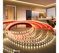 KSIBNW 12V LED Strip 5M/16.4ft, Natural White 4000K Led Strip Lights 8mm Width LED Tape Lights Flexible CRI80+ Uniform for Bedroom Cabinet Kitchen Decoration (No Power Supply)