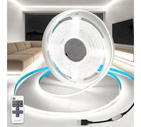 KSIBNW 5V USB COB LED Strip Lights with Remote Control,Dimmable 3M Led Light Strip Cool White 6000K LED Tape Lights Flexible TV Backlight with 1M USB Powered for Bedroom Cabinet Kitchen Decoration