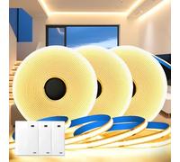KSIBNW Battery COB LED Strip Lights, Warm White 3000K LED Strip Light Battery Powered, 3Pack 1M Self-Adhesive Tape Lights 8mm Width for TV,Bedroom,Kitchen,Cabinet,Bar Decor(Battery not Included)