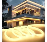 KSIBNW LED Strip Light 20m/65.6ft Outdoor Waterproof, Natural White 320° Glow Neon LED Strip Lights Outside IP65 Flexible 220v-240v Cuttable Rope Strip for Garden Kitchen Outdoor Indoor Decor, 4000K