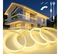 KSIBNW LED Strip Light 2M Waterproof Outdoor Garden, 220V 240V Neon Outside LED Light Strips Cuttable Rope Lights Flexible Neon Rope for Kitchen Cupboard Decking Outdoor Indoor Decor, Warm White