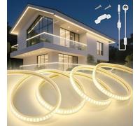 KSIBNW LED Strip Light 5M Waterproof Outdoor Garden, 220V 240V Neon Outside LED Light Strips Cuttable Rope Lights Flexible Neon Rope for Kitchen Cupboard Decking Outdoor Indoor Decor, Natural White