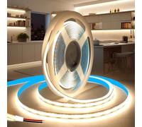 KSIBNW LED Strip Light COB 24V, 5M Natural White 4000K Led Strip Lights 5mm Width LED Tape Lights Flexible CRI90+ Uniform Dotless for Bedroom Cabinet Kitchen Decoration (No Power Supply)