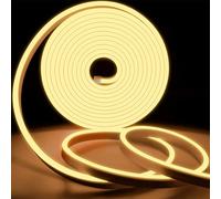 KSIBNW Neon LED Strip Light Waterproof IP65,32.8ft/10m 220v LED Light Strip,Flexible Cuttable Rope Light Neon Strip Light for Kitchen Bedroom Garden Lights,Outdoor Indoor Decor,Warm White