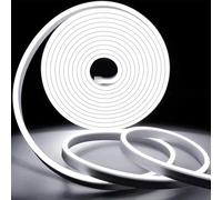 KSIBNW Neon Outdoor LED Strip Light Waterproof IP65,6.5ft/2m 220v-240v LED Light Strip,Flexible Cuttable Neon Rope Light Neon Strip Light for Kitchen Bedroom Garden,Outdoor Indoor Decor,Cool White