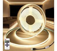 KSIBNW USB LED Strip Light COB 2M, 5V Dimmable Led TV Backlights with Remote Control, Natural White 4000K LED Light Strips Flexible Tape Lights for Bedroom Kitchen Under Cabinet Mirror Home Decor