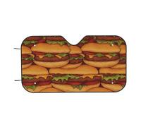 KSIDOV Car Front Glass Sun Shades Burger Feast Sunshade Foldable Uv Car Windshield Sun Shade For Suv Keep Interior Cool Trucks 76x140cm