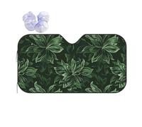 KSIDOV Hunter Green Floral Petals Pattern Print Car Windshield Sun Shade, Foldable Foil Sun Shade Car Windshield Cover All Weather Universal Fit Auto Car Trunk SUV, 140x76 CM