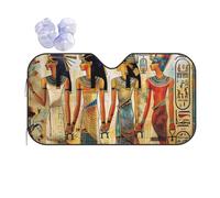KSIDOV women in ancient egypt Print Car Windshield Sun Shade, Foldable Foil Sun Shade Car Windshield Cover All Weather Universal Fit Auto Car Trunk SUV, 140x76 CM
