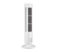 KSIEE Leafless Electric Home Led Tower Cooling Fan - Mini Vertical regulator Vertical tower Fan, Portable USB Charging 2 Wind Speed Mode Office Bedroom Home Indoor Desktop office (White)