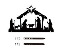 KSIEE Metal Nativity Scene Outdoor, Nativity Garden Stakes Christmas Decor Theme Party Ornament, Silhouette Yard Stakes Sign