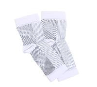 KSIEE - Plantar Fasciitis Compression Socks with Arch Support for Men and Women, 20-30mmhg Open Toe for Swelling, Sprain, White, L(6-8.5IN)
