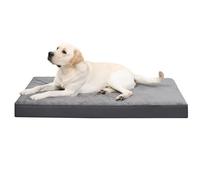 KSIIA Large Orthopedic Dog Bed, Waterproof Washable Dog Mattress with Removable Cover, Egg Foam Crate Mat with Reversible Design, Dark Grey, 105x70cm