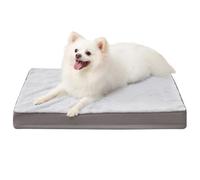 KSIIA Large Orthopedic Dog Beds, Waterproof Washable Dog Mattress with Removable Cover, Egg Foam Crate Mat with Reversible Design, Grey, 90x57cm