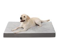 KSIIA XXL Orthopedic Dog Beds, Waterproof Washable Mattress with Removable Cover, Egg Foam Crate Mat with Reversible Design, Grey, 121x75cm