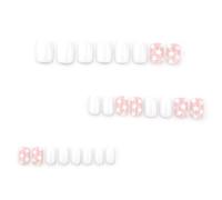 Ksikdeg 24 Pcs Solid Color False Nails Glossy Press On Nails Simple Star Full Covers Stick On Nails for Woman