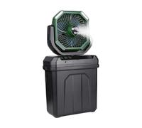 Ksikdeg 30000mAh Rechargeable Camping Misting Fan With Light Timer Fan With Hook 6L Bucket For Tent Garage Outdoor Use Rechargeable Outdoor Misting