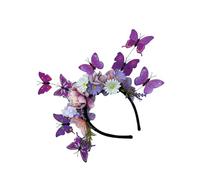 Ksikdeg Colorful Butterfly Flower Crowns Headpiece Ethnic Adjustable Hairhoop For Christmas Derby StPatricks Celebration Party TeaParty Headpiece
