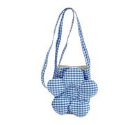 Ksikdeg Contemporary Canvas Shoulder Bag Floral Gingham Design Adjustable Lightweight Carryall Crossbody Bags For Teen Girls Lightweight Canvas Messengers Bag Women