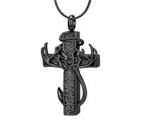 Ksikdeg Engravable Cremation Brooch With Secure Pet Ashes Urn & Chain Oxidation Rustproof Steel Pet Ashes Owner Religious Jewelry