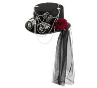 Ksikdeg Industrial Top Hat With Decorative Gear Goggles Accents Unisex Costume Accessory For Halloween Festivals Theme Parties Steampunk Bucket Hat