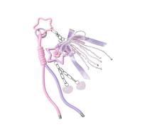 Ksikdeg Lovely Bag Charm Pendant Keyring Bowknot Heart Braided Rope Keychain For Backpack Purse Handbag Decoration Pendant