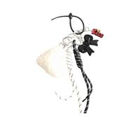 Ksikdeg Lovely Bag Charm Pendant Keyring Bowknot Plush Heart Braided Rope Keychain Charm For Backpack Purse Handbag Decoration Accessories