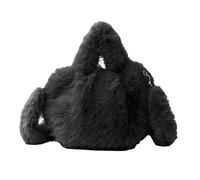 Ksikdeg Multifunctional Furry Shoulder Bag Fashionable Women Casual Round Handbag Plush Crossbody Bag Faux Furs Satchel Purse Faux Furs Furry Handbag