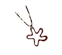 Ksikdeg Red Flower Heart Leopard Braided Rope Chokers Necklace Korean Fashion Jewelry For Casual Party Outfit Romance Floral Heart Charm Necklace