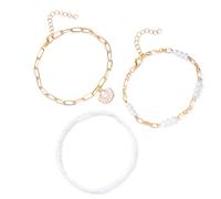 Ksikdeg Stackable Anklet Multilayer Beach Jewelry with Seashells Starfishes Bead Comfortable Alloy Vacation Footwear Accessory Beachwear Shell Anklet