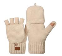 Ksikdeg Women Cold Weather Half Finger Gloves Thickened Windproof Design Insulated Lined Winter Use Women's Fashion Winter Gloves