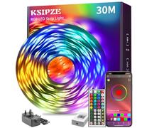 KSIPZE 30m Led Strip Lights RGB Music Sync Color Changing, Led Lights with Smart App Control Remote, Lights for Bedroom Lighting Flexible Home Decoration