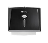 KSITEX Paper Towel Dispenser Commercial Wall Mount,Z-Fold Multifold Hand Towel Dispenser No Dril for Bathroom Kitchen Office,200+ Sheet,Two Ways to Unlock,Black