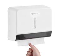 KSITEX Paper Towel Dispenser Commercial Wall Mount,Z-Fold Multifold Hand Towel Dispenser No Dril for Bathroom Kitchen Office,200+ Sheet,Lockable Design (White)