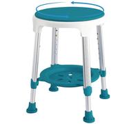 KSITEX Shower Chair for Elderly Adults, Shower Stool 360°Rotating, 6-Level Height Adjustable Shower Seat, Disabled Shower & Bath Chair Non-Slip Feed Perching Stool with Padded, Shower Bench Tool-Free