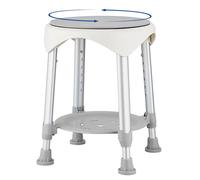 KSITEX Shower Stool for Inside Shower, Upgrade Swivel Stool Shower Chair for Elderly Seniors Adult Disabled, 360° Swivel Shower Seat for Bathroom 6-Level Adjustable Height Bath Chair Shelf Gray